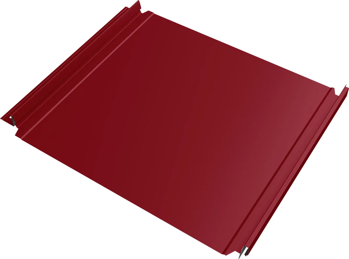 Кликфальц Double Pro Grand Line 0,45 ПЭ с пленкой на замках RAL 3003 рубиново-красный