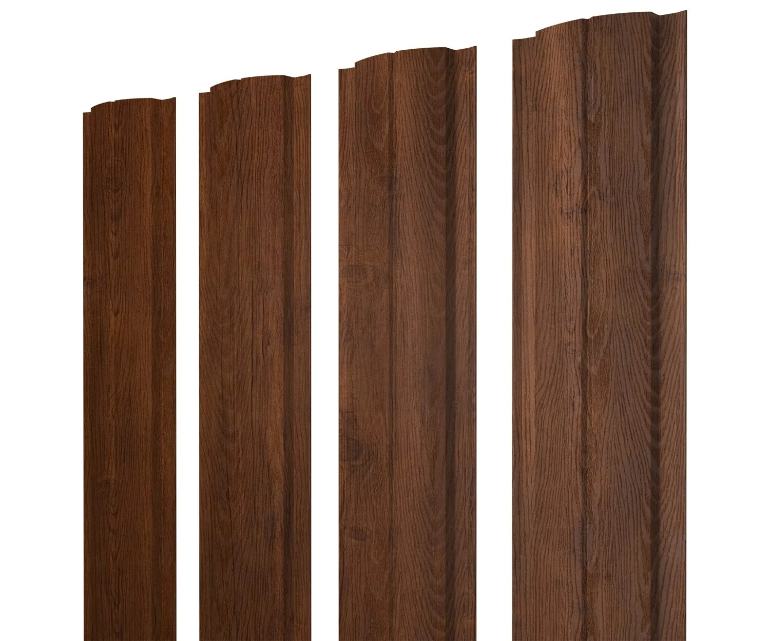 Штакетник Полукруглый Slim с прямым резом 0,45 Print Premium Golden Wood Fresh TwinColor