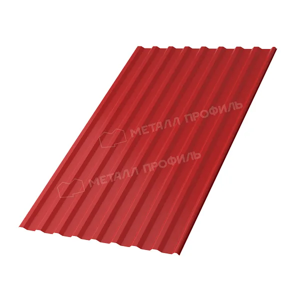 Профлист МЕТАЛЛ ПРОФИЛЬ МП-20x1100-R Металл Профиль (ПЭ-01-3020-0,45), RAL3020 Красный насыщенный