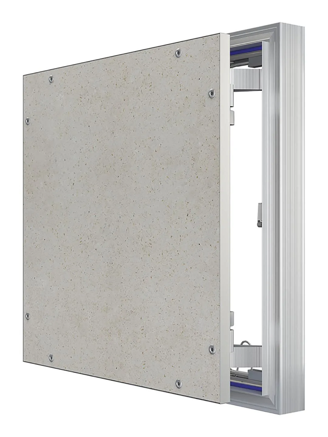 Люк ревизионный D Ceramo Optimum 400х400 скрытый монтаж петля алюминий EVECS
