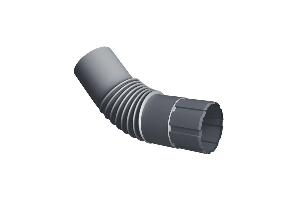 Колено круглое Ø90 Vortex Микс RAL 7024 мокрый асфальт