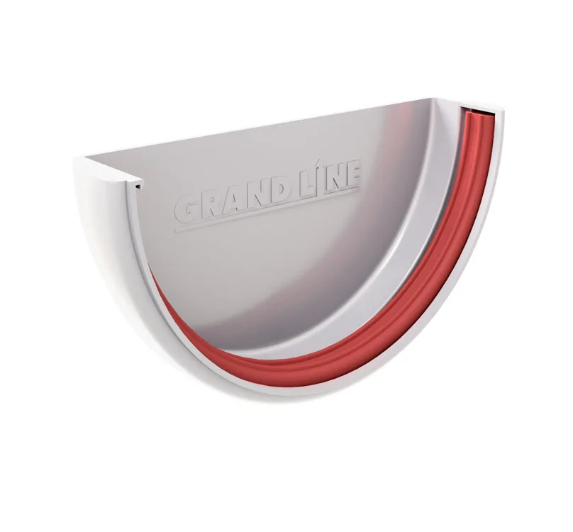 Заглушка желоба Классика 120мм ПВХ Grand Line RAL 9003 белый