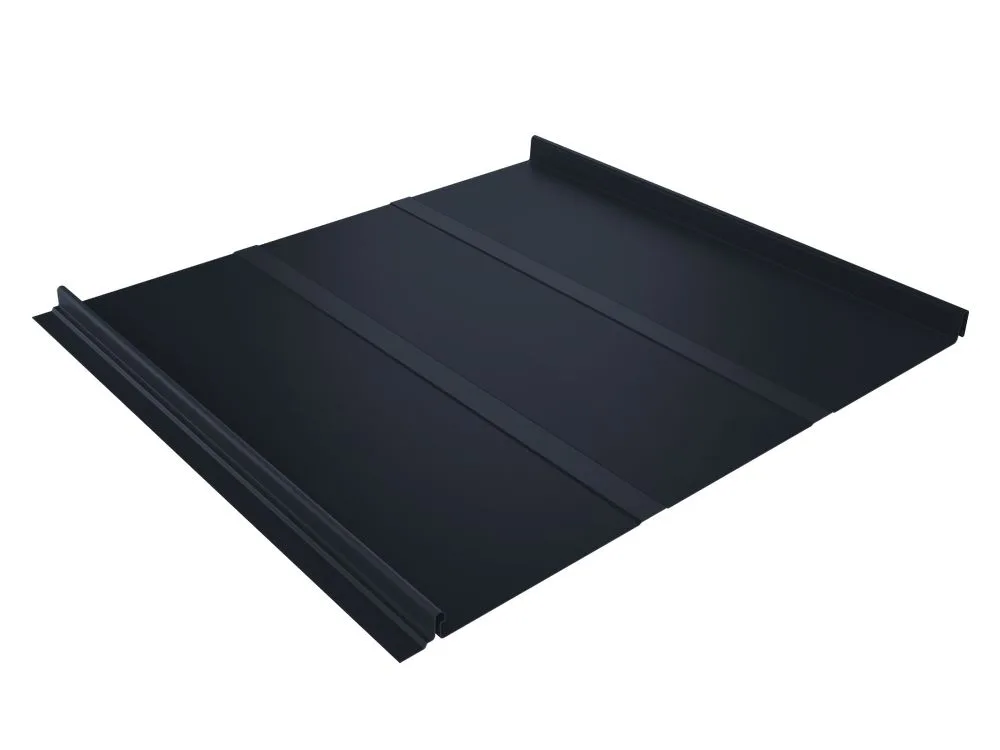 Кровля фальцевая Кликфальц Line Grand Line 0,5 Velur RAL7024 мокрый асфальт