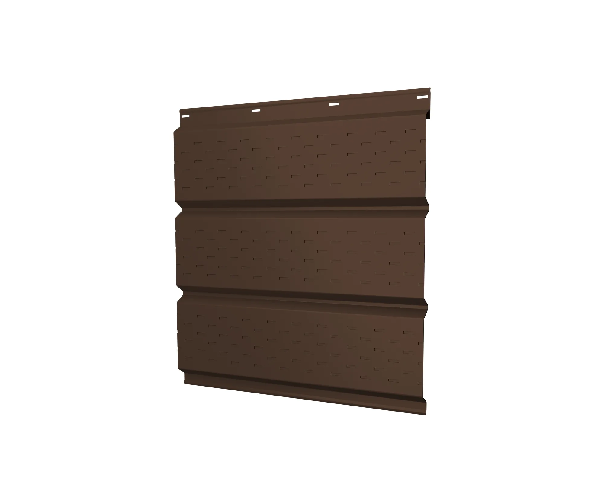 Софит металлический полная перфорация 0,45 Drap TwinColor с пленкой RAL 8017 шоколад