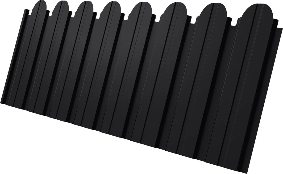 Профнастил C10B фигурный Grand Line 0,45 Drap RAL 9005 черный