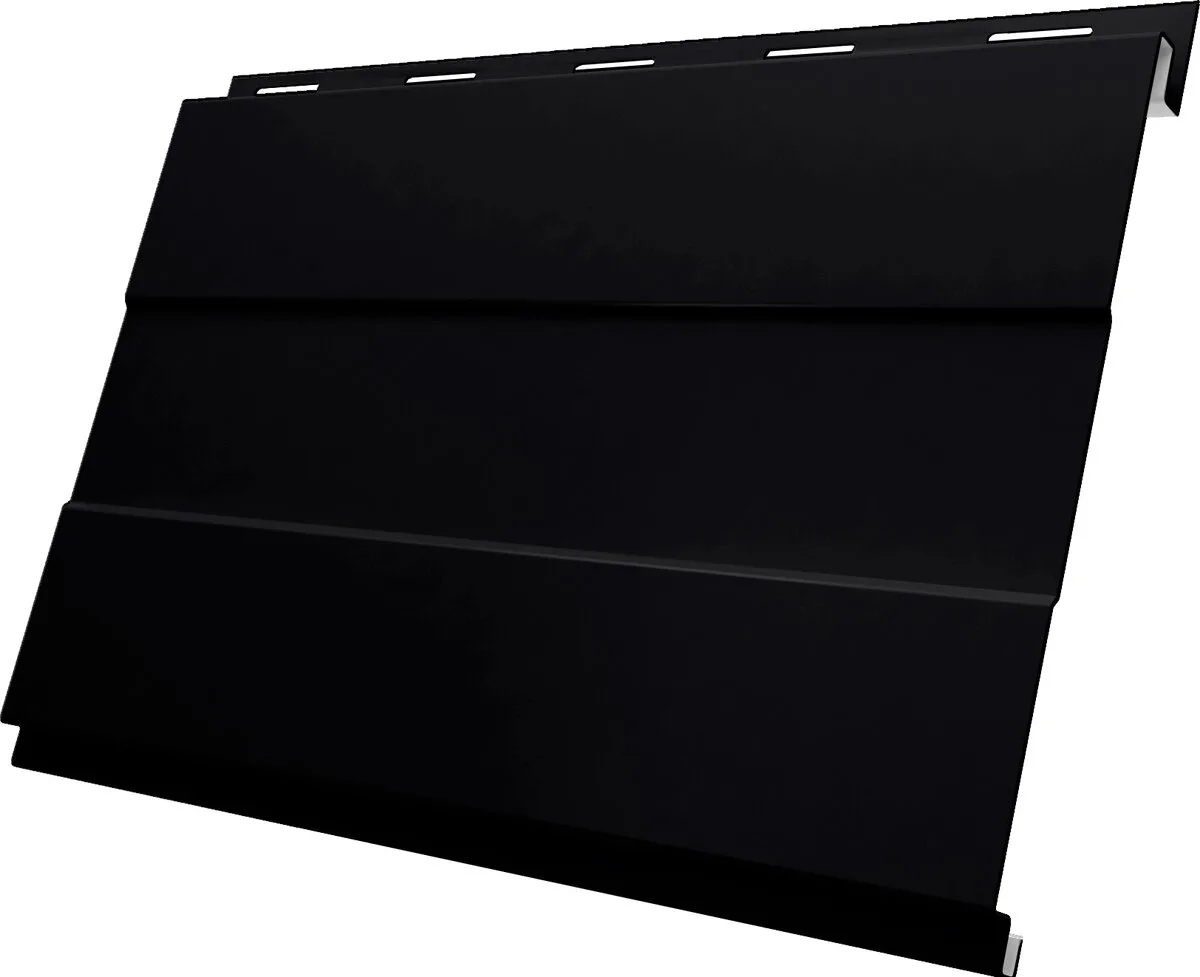 Сайдинг металлический Вертикаль проф Grand Line 0,5 Drap ТХ с пленкой RAL 9005 черный