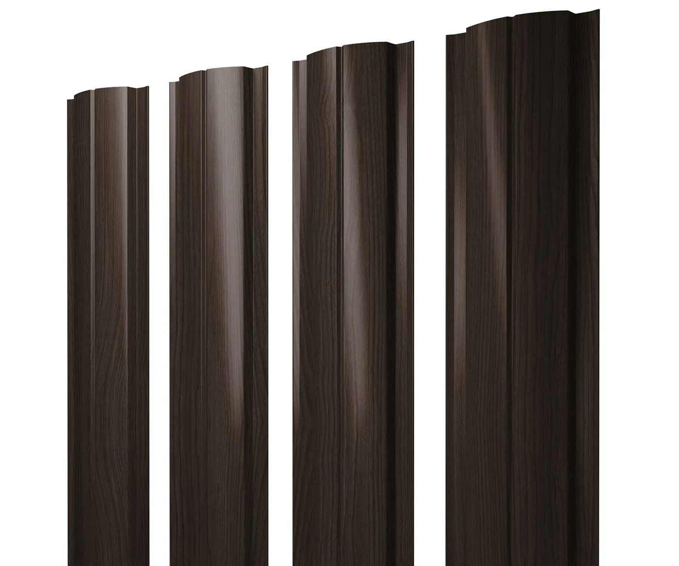 Штакетник Полукруглый Slim с прямым резом 0,45 Print Elite Coffee Wood TwinColor