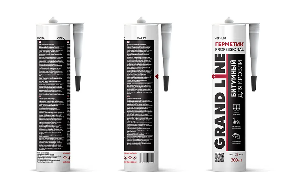 Герметик Grand Line Professional кровельный битумный черный 300мл