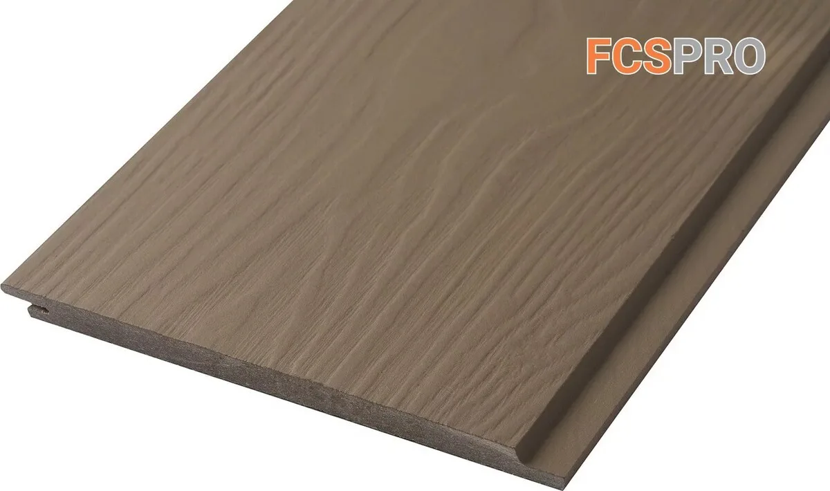 Фиброцементный сайдинг 190х10мм FCSPRO Вуд Клик F55 кремовая глина (3м)