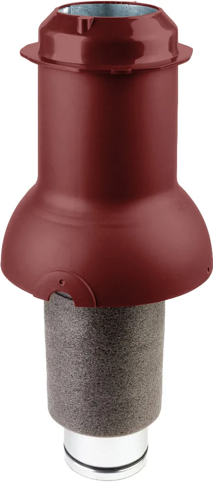 Выход вентиляции коньковый Krovent Пайп Кон (Pipe-Cone) 125 изолированный красный
