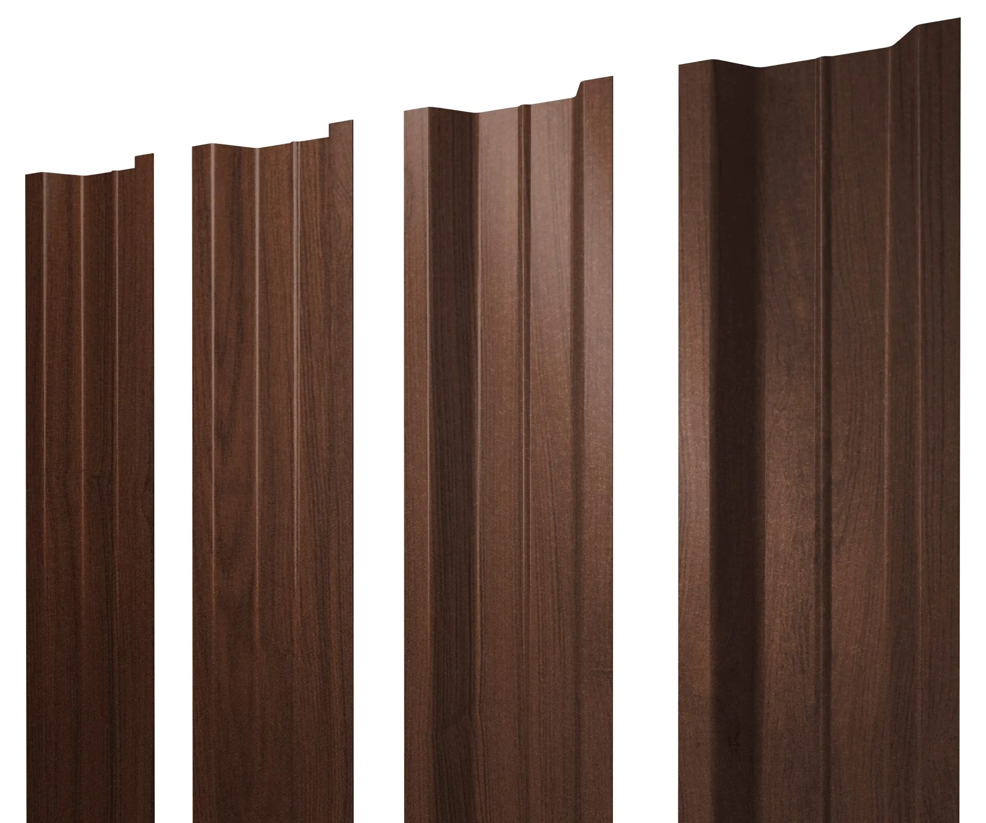 Штакетник П-образный В с прямым резом 0,45 Print Elite Choco Wood TwinColor