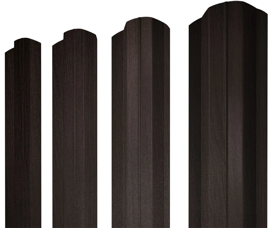 Штакетник М-образный B фигурный 0,45 Print Elite Coffee Wood TwinColor
