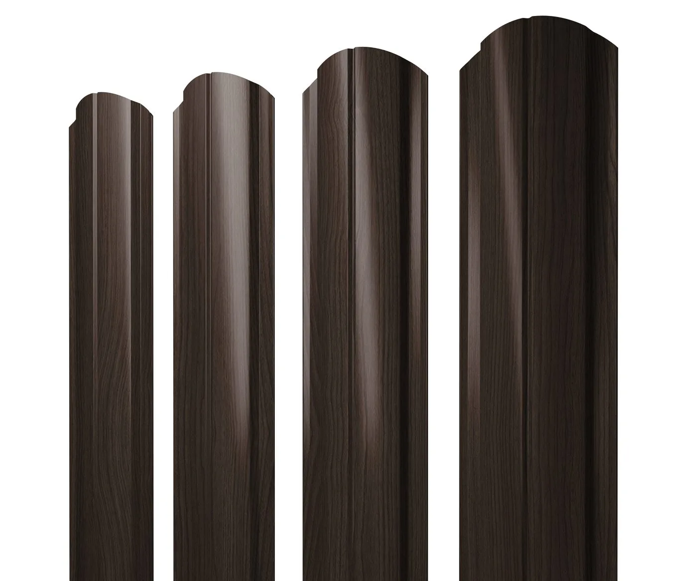 Штакетник Полукруглый Slim фигурный 0,45 Print Elite Coffee Wood TwinColor