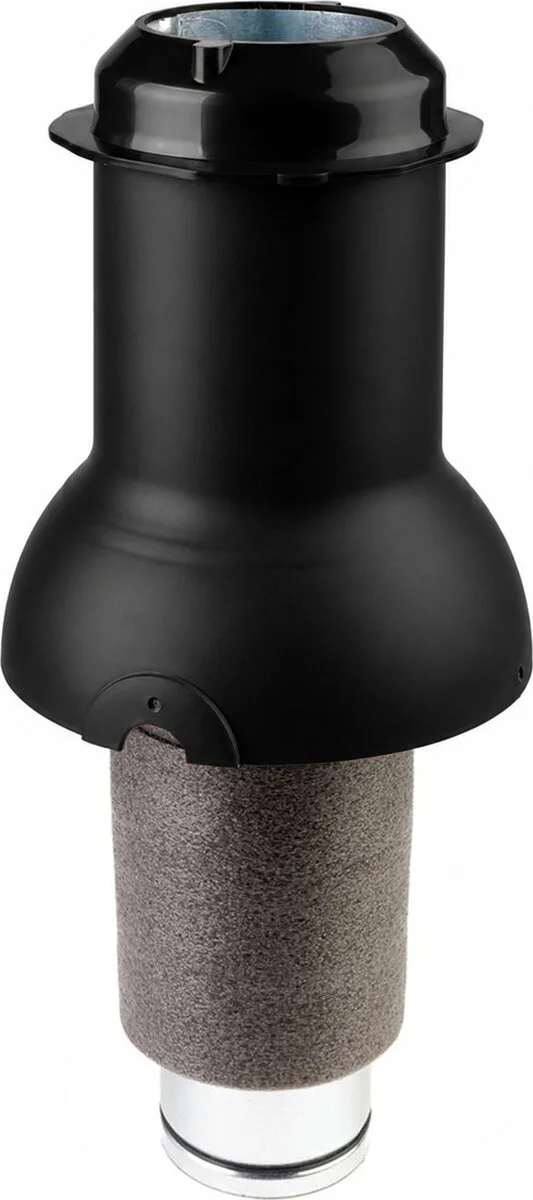 Выход вентиляции коньковый Krovent Пайп Кон (Pipe-Cone) 125 изолированный черный