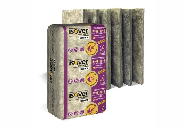 Звукоизоляция Vetonit (ISOVER) Шумка 50х610х1000 мм (10 плит, 6,1 м², 0,305 м³)