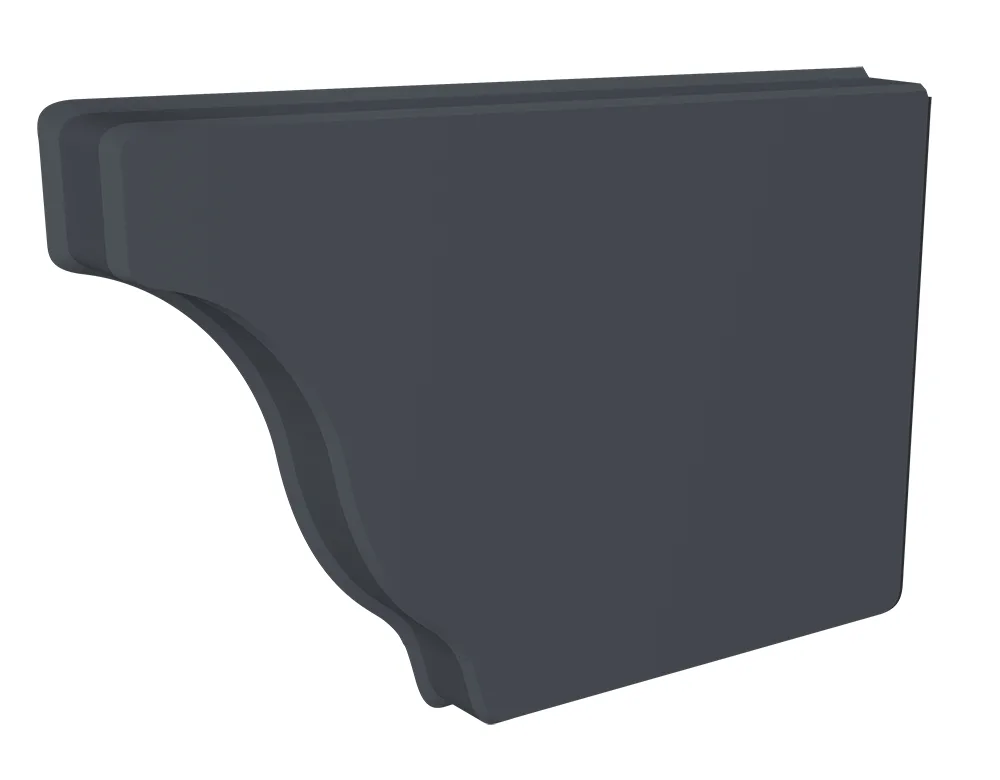 Заглушка желоба правая Vortex Lite 130мм RAL 7024 мокрый асфальт