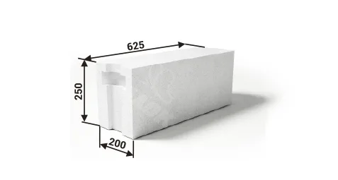 Стеновой газоблок ИНСИ 625x200x250 D400 B1,5