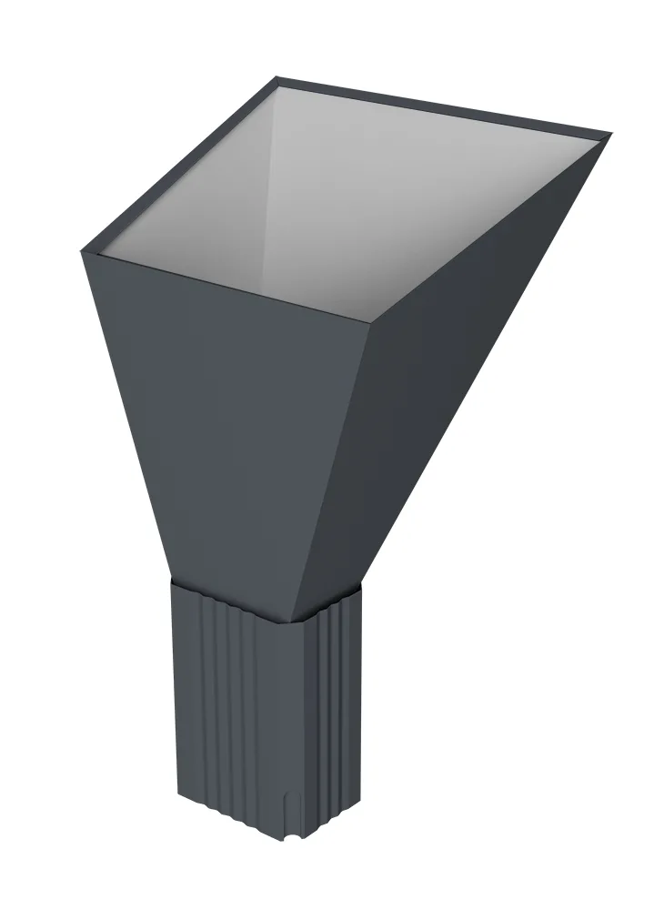 Воронка водосборная прямоугольная Vortex Lite PE RAL 7024 мокрый асфальт