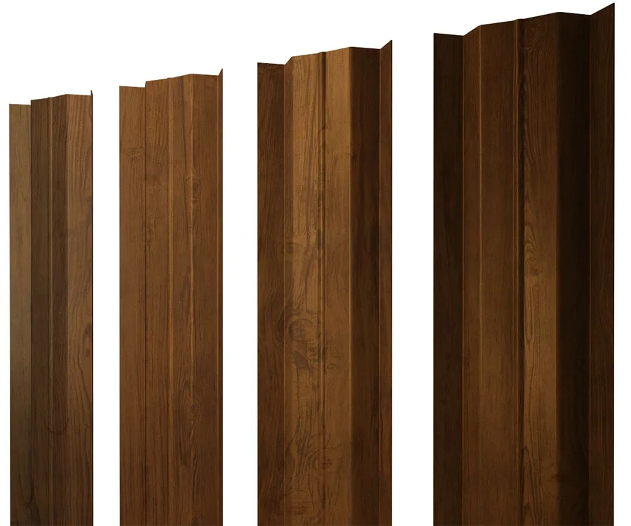 Штакетник М-образный В с прямым резом 0,45 Print Elite Golden Wood TwinColor