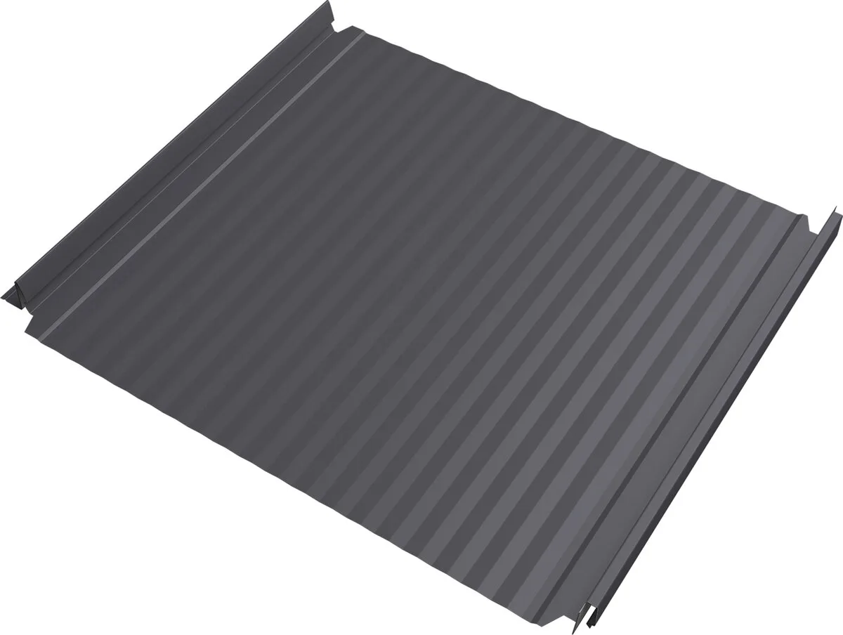 Кликфальц Double Pro Гофр Grand Line 0,45 Drap с пленкой на замках RAL 7004 сигнальный серый