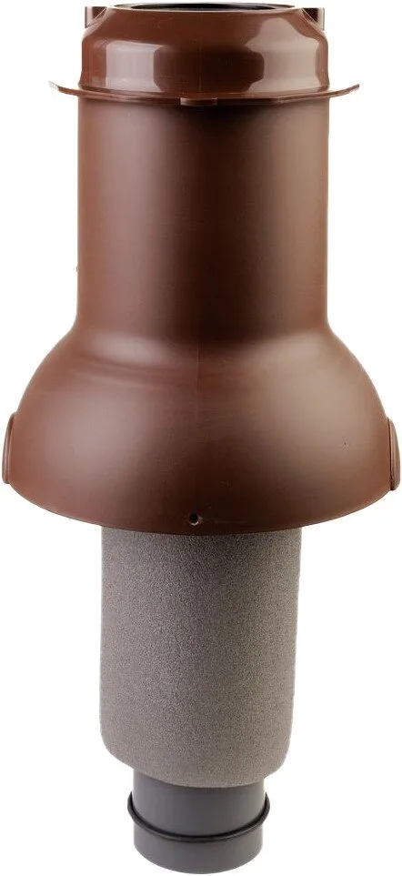 Выход канализации коньковый Krovent Пайп Кон (Pipe-Cone) 125/100 изолированный коричневый