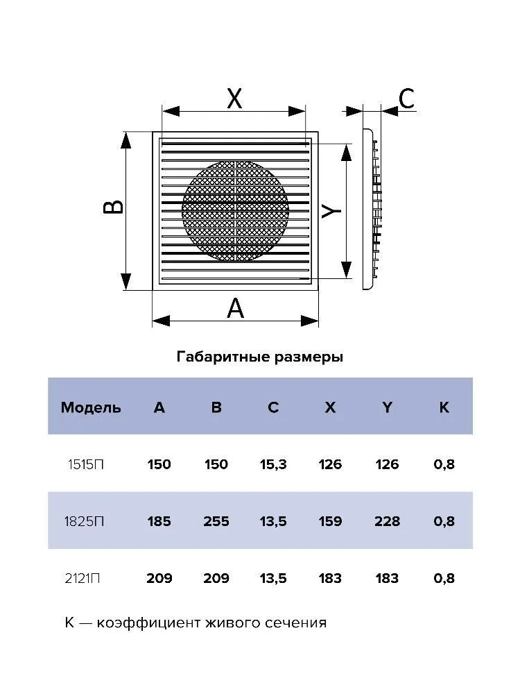 Решетка вентиляционная П разъемная 150х150 пластик ERA
