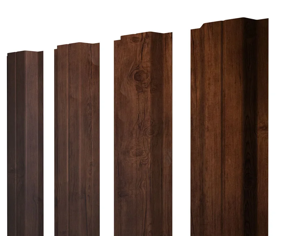 Штакетник П-образный А фигурный 0,4 Print Premium Cherry Wood Fresh TwinColor