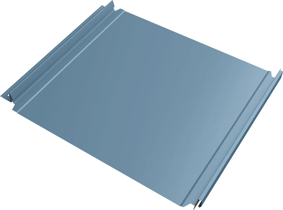 Кликфальц Double Pro Grand Line 0,45 Drap ТХ с пленкой на замках RAL 5024 пастельно-синий
