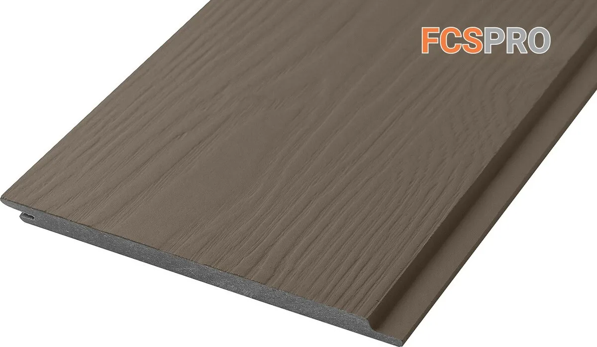 Фиброцементный сайдинг 190х10мм FCSPRO Вуд Клик F64 серая глина (3м)