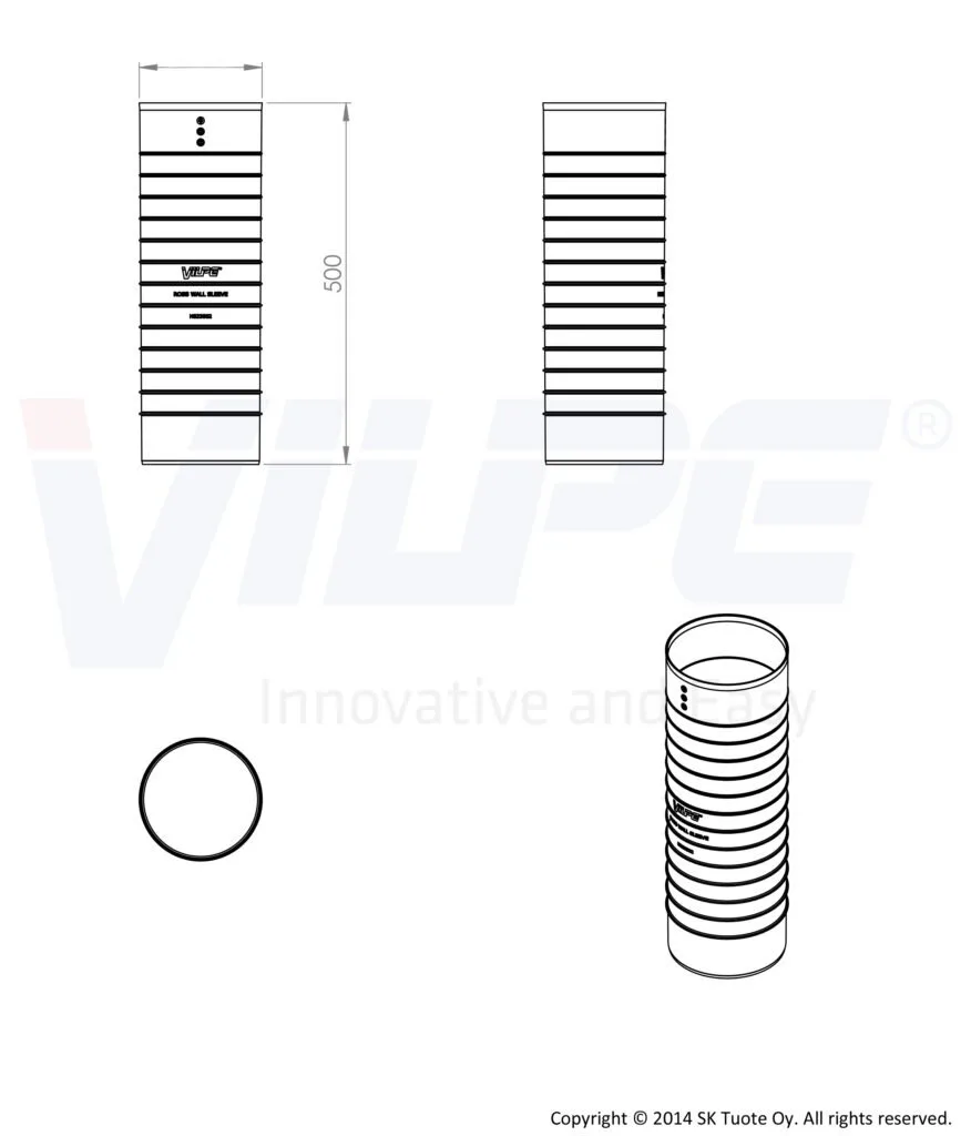 Патрубок монтажный Vilpe Ross 125 черный