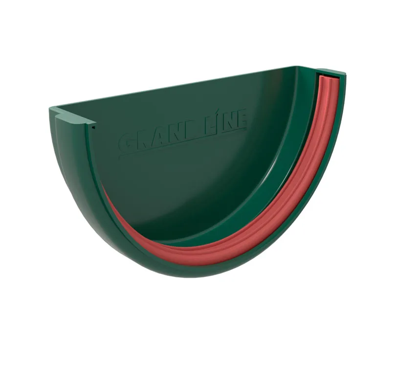 Заглушка желоба Классика 120 ПВХ Grand Line зелёный (RAL 6005)