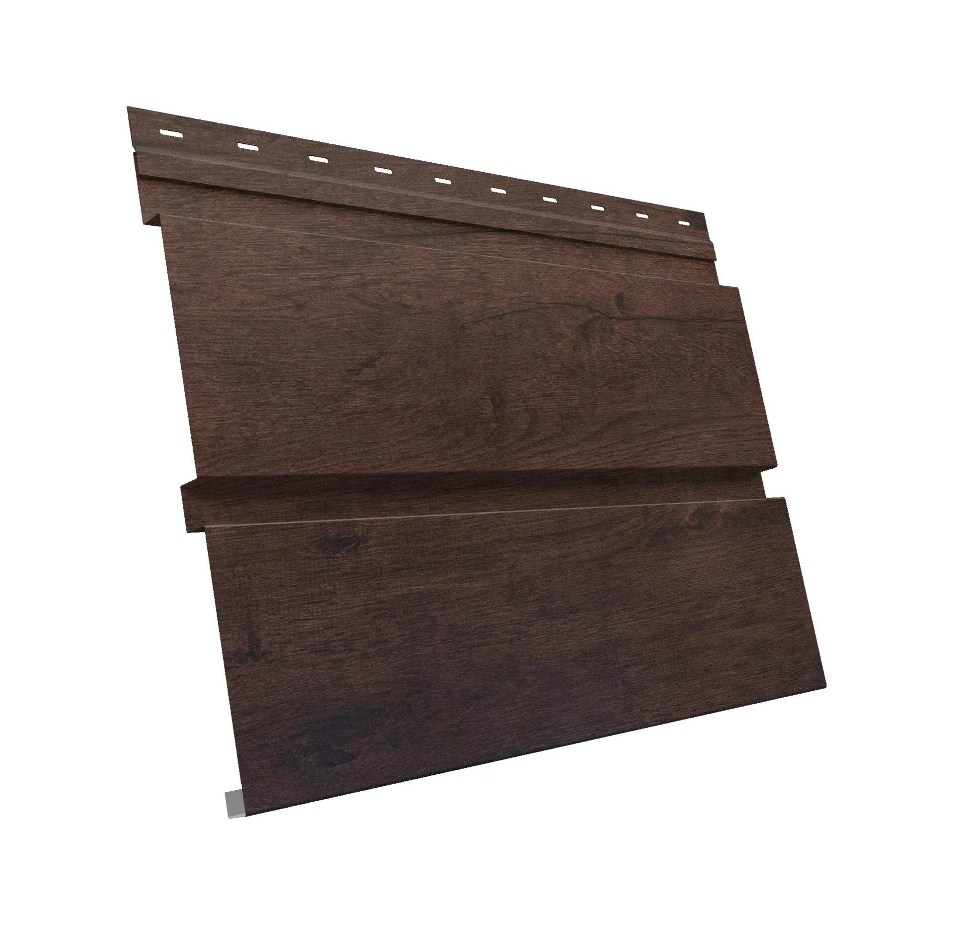 Софит металлический Квадро Брус без перфорации 0,45 Print Premium с пленкой Antique Wood TwinColor