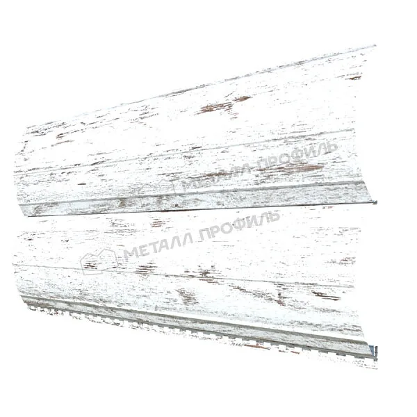 Сайдинг МЕТАЛЛ ПРОФИЛЬ Woodstock-Н-28х330 (ECOSTEEL_MA-01-Беленый Дуб-0.5)