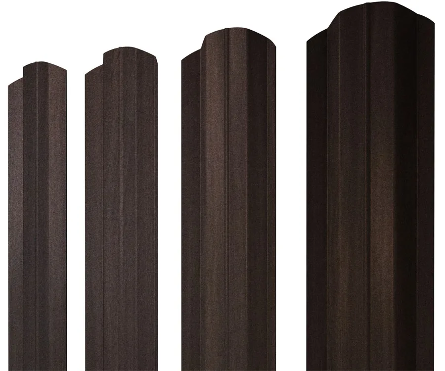 Штакетник М-образный В фигурный 0,45 Print Elite Coffee Wood Blesk TwinColor