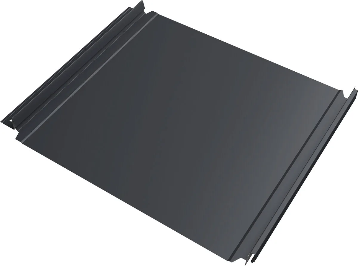 Кликфальц Double Pro Grand Line 0,5 Rooftop Бархат с пленкой на замках RAL 7024 мокрый асфальт