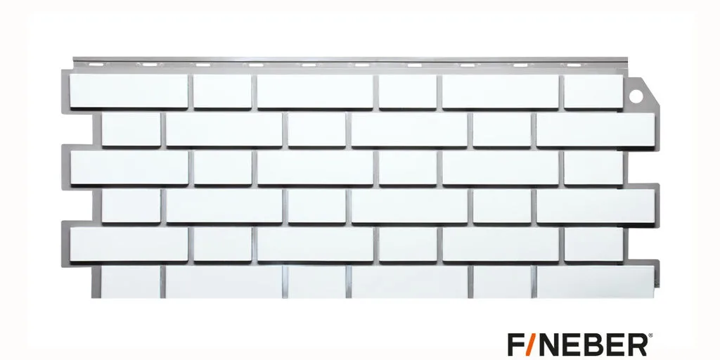 Фасадная панель FineBer Дачный Клинкерный кирпич белый
