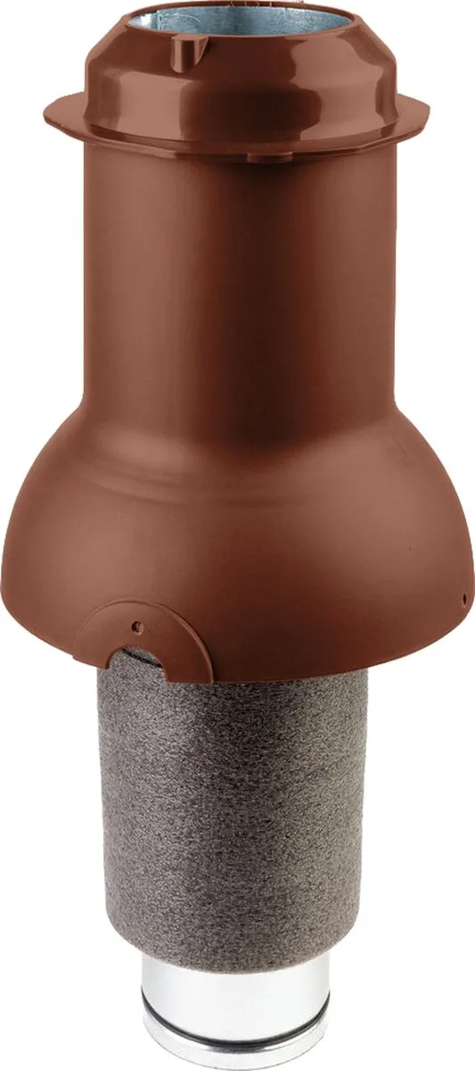 Выход вентиляции коньковый Krovent Пайп Кон (Pipe-Cone) 125 изолированный красно-коричневый