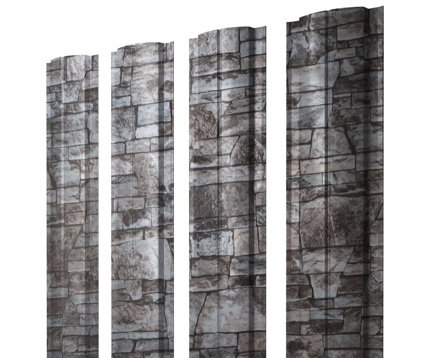 Штакетник Полукруглый Slim с прямым резом 0,45 Print Elite Fine Stone TwinColor