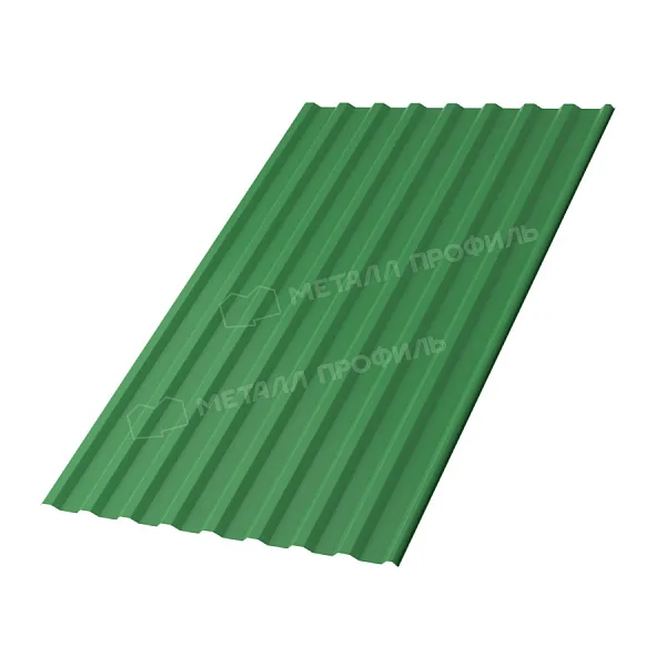 Профлист МЕТАЛЛ ПРОФИЛЬ МП-20x1100-R Металл Профиль (ПЭ-01-6002-0,45), RAL6002 Зеленый лист