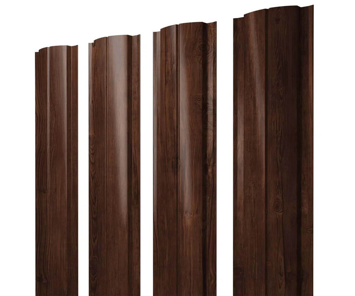 Штакетник Полукруглый Slim с прямым резом 0,45 Print Elite Cherry Wood TwinColor