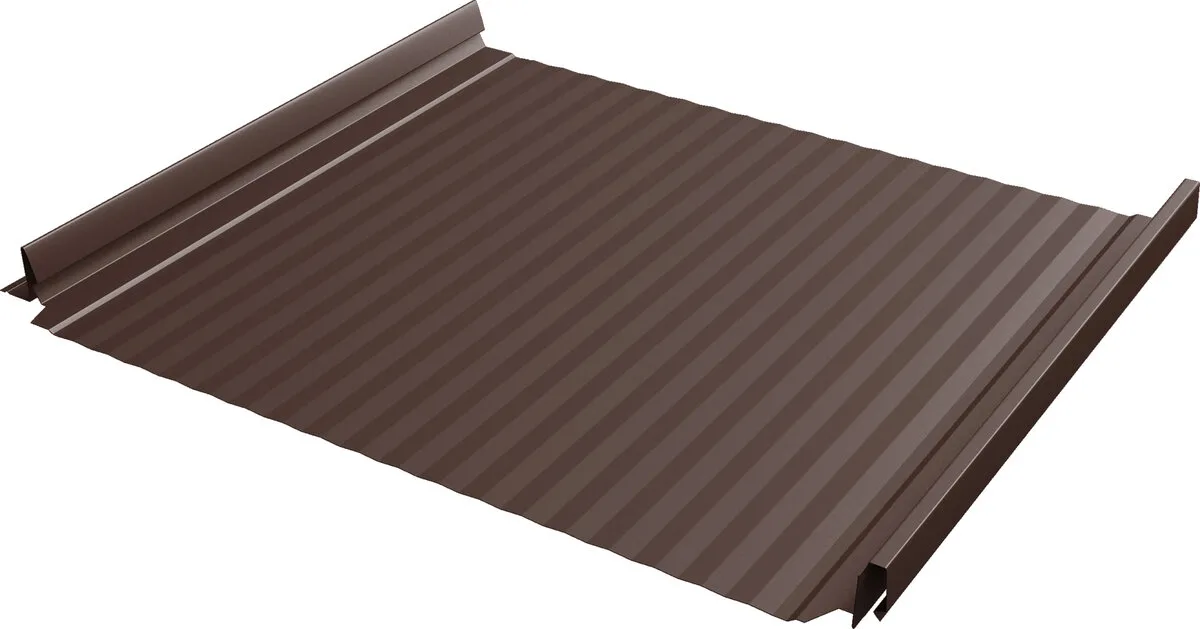 Кликфальц Про Гофр Grand Line 0,45 Drap TwinColor с пленкой на замках RAL 8017 шоколад