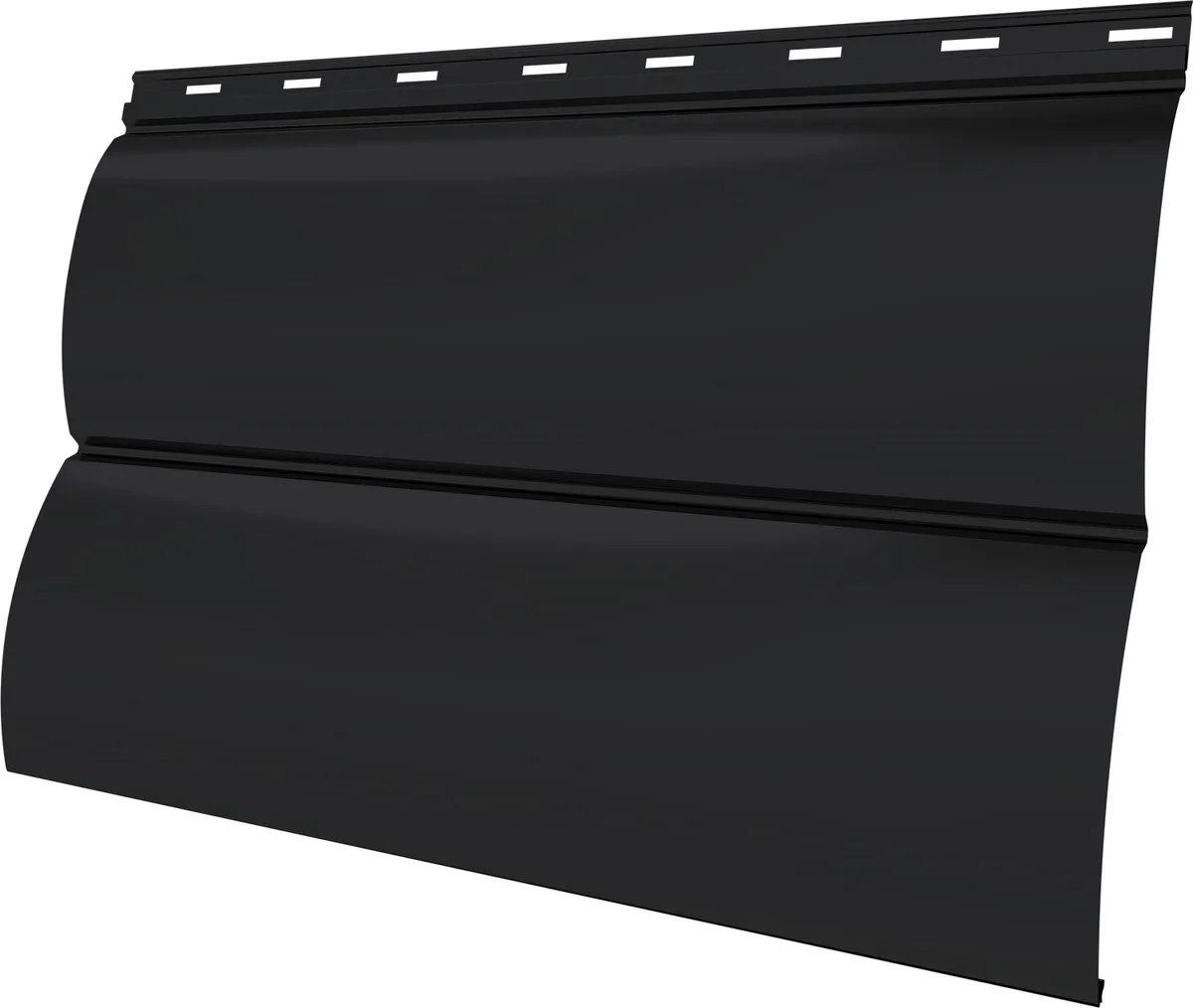 Сайдинг металлический Блок-хаус новый Grand Line 0,45 Drap с пленкой RAL 9005 черный