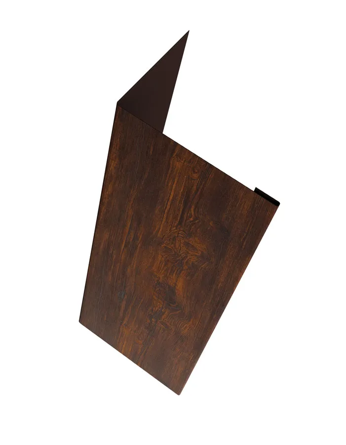 Нащельник (для калиток и ворот) 25х35 жалюзи Milan, Tokyo, Palermo 0,45 Print Elite с пленкой Chestnut Wood TwinColor (L2,5)