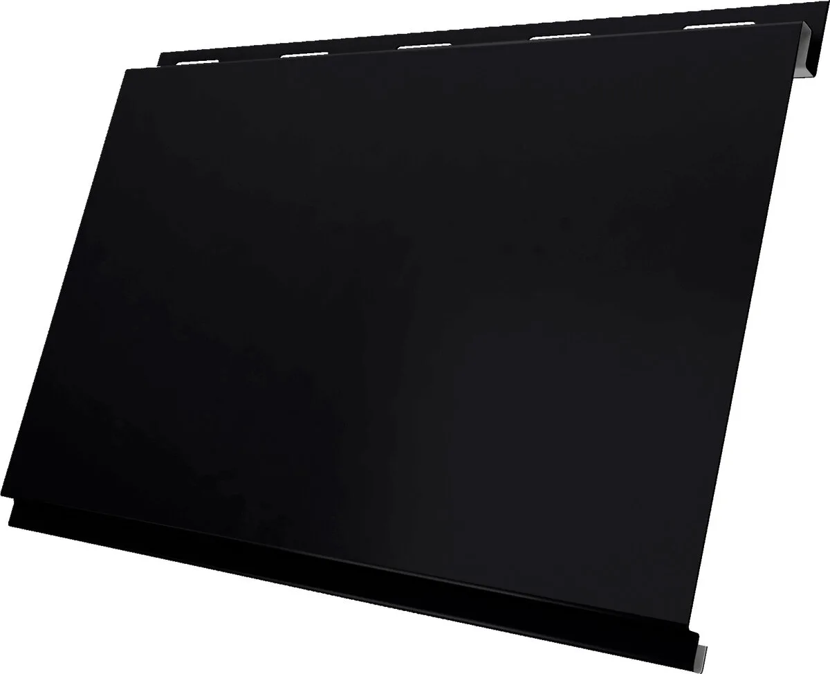 Сайдинг металлический Вертикаль классик Grand Line 0,5 Полидэкстер TwinColor с пленкой RAL 9005 черный