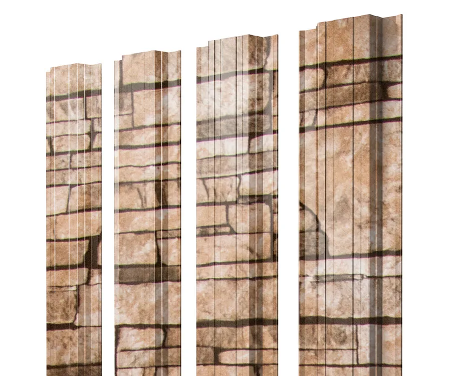 Штакетник Прямоугольный с прямым резом 0,45 Print Elite Sand Stone TwinColor