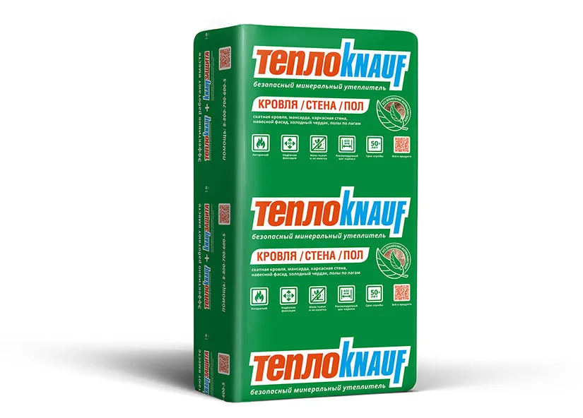 Утеплитель ТеплоKNAUF кровля/стена/пол 100х610х1230 мм / 6 м2 / 8 плит
