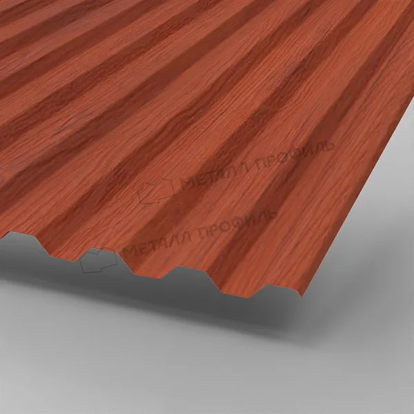 Профлист МЕТАЛЛ ПРОФИЛЬ С-21x1000-A Металл Профиль (ECOSTEEL_T-12-Дуб-0,45), Дуб