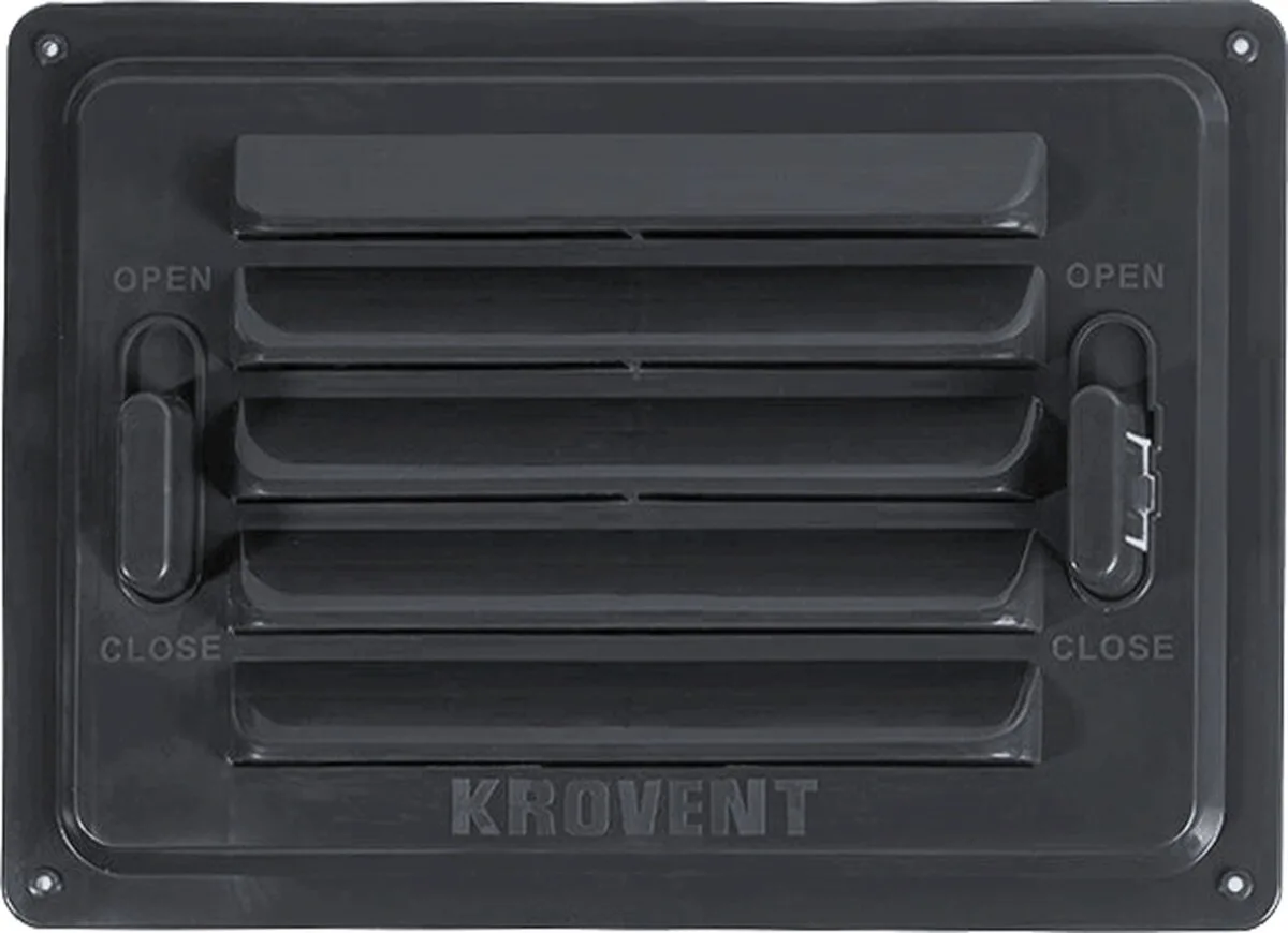 Решетка вентиляционная регулируемая для цоколя Krovent серый графит