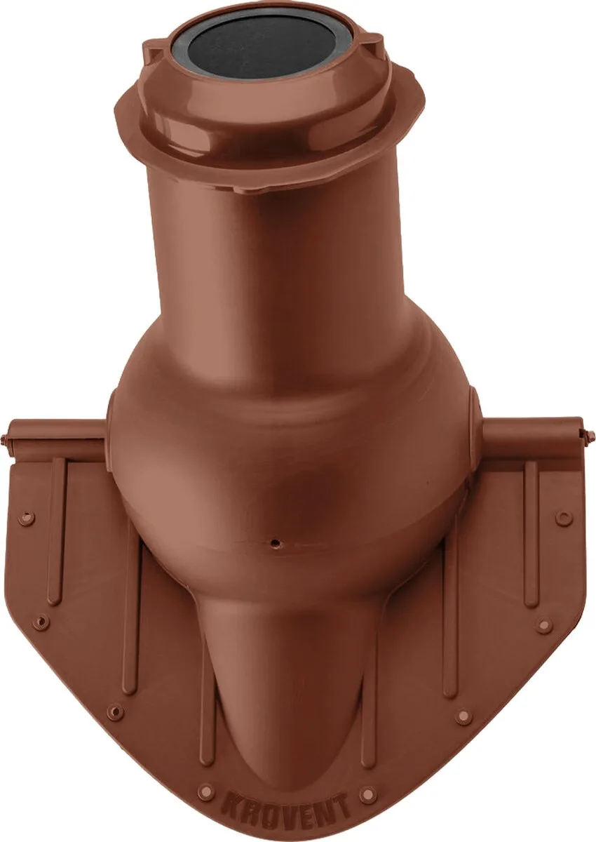 Выход вентиляции коньковый Krovent Пайп Кон (Pipe-Cone) 125 изолированный красно-коричневый