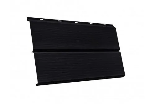 Сайдинг металлический ЭкоБрус 3D 0,345 Grand Line 0,5 Satin Matt RAL 9005 ч